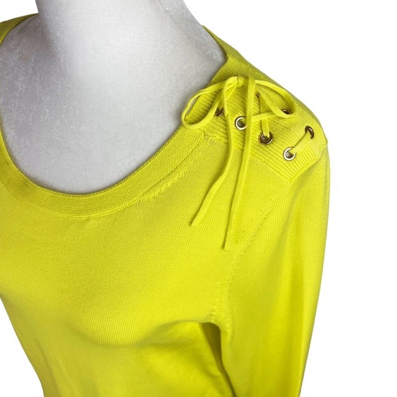 Talbots Knit Sweater NWT Chartreuse Yellow Size Medium - Picture 2 of 11
